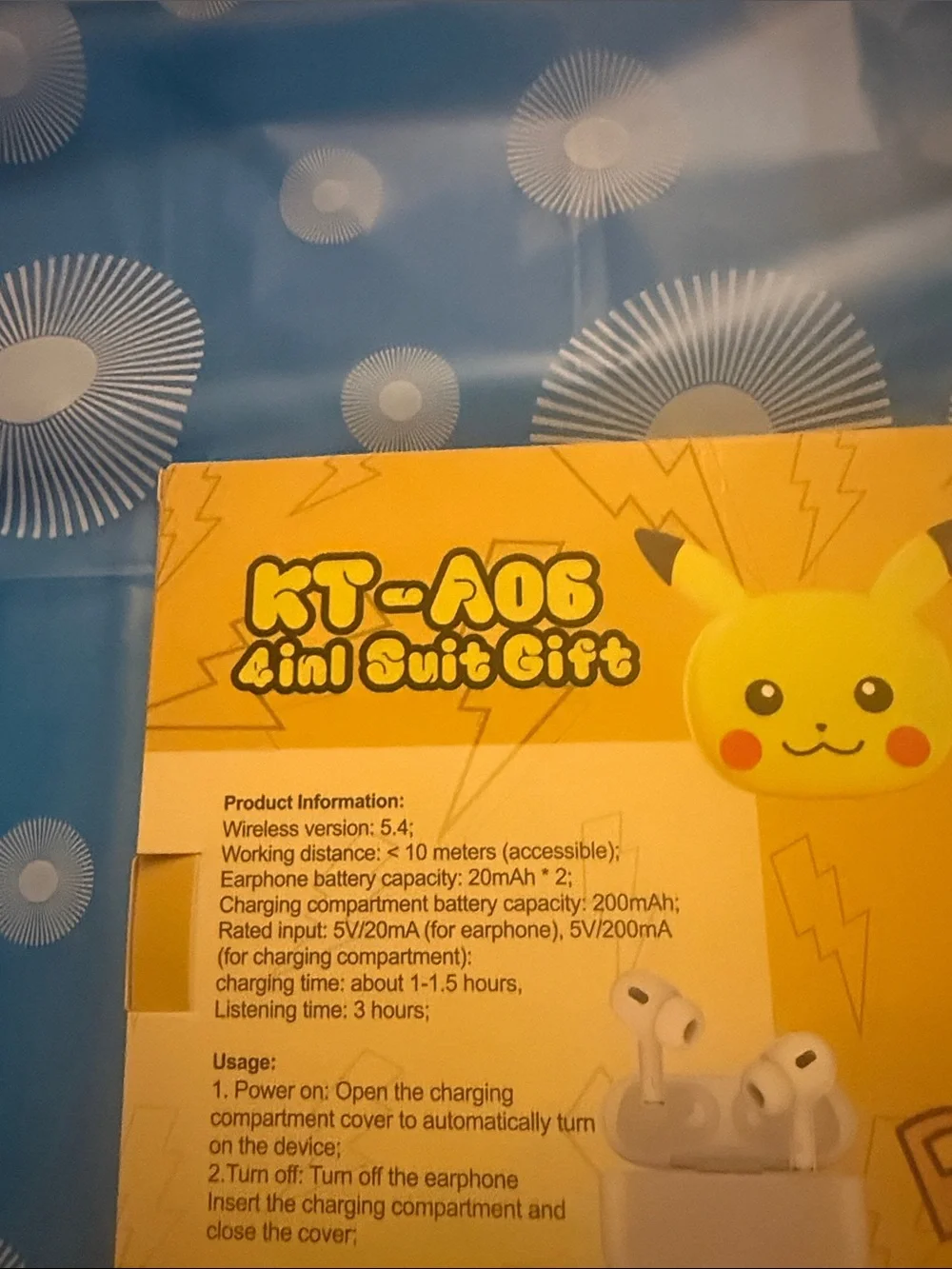 Pikachu 4-in-1 Kids Gaming & Wearable Set - Yellow brand new and never been used